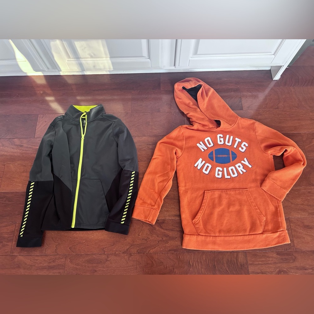 Boys sweatshirt and athletic jacket size 10/12 bundle lot